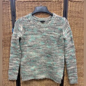 Theory Jaidyn B Fine Splash Wool Alpaca Knit Sweater Gray Speckled Size S